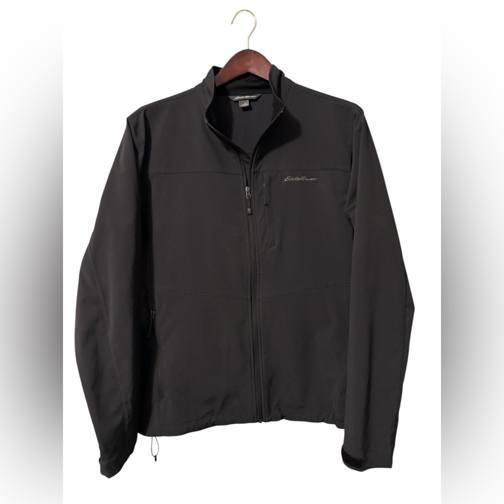 🔥 Eddie Bauer Black Softshell Jacket Men’s XL Full Zip 26” P2P